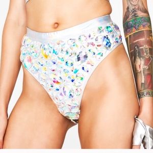 Crystal hot shorts metallic rave bottoms